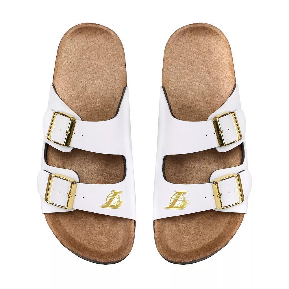 Women's FOCO Los Angeles Lakers Double-Buckle Sandals, Size: 11-12, White Product Image