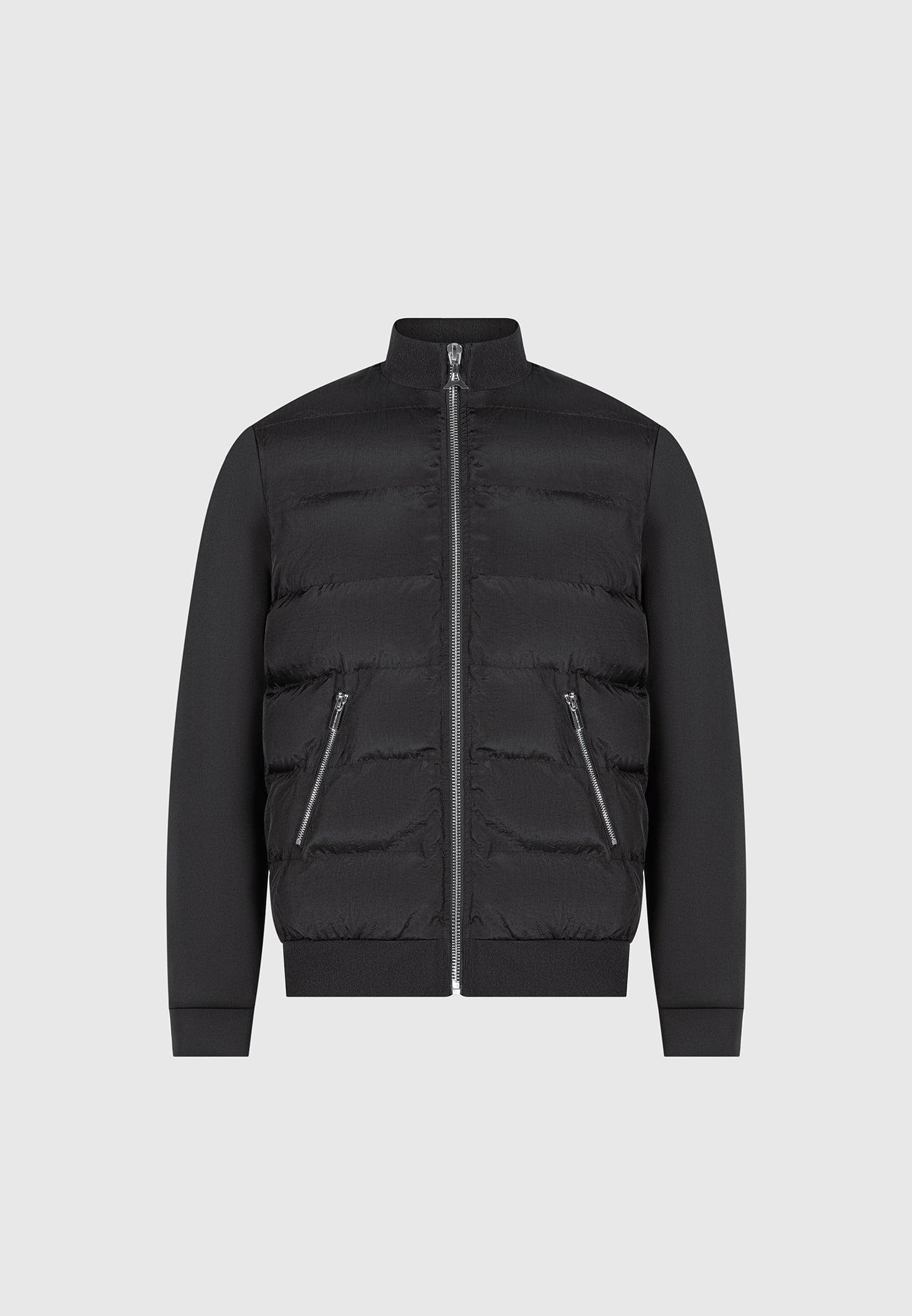 Nylon and Neoprene Quilted Jacket - Black Male Product Image