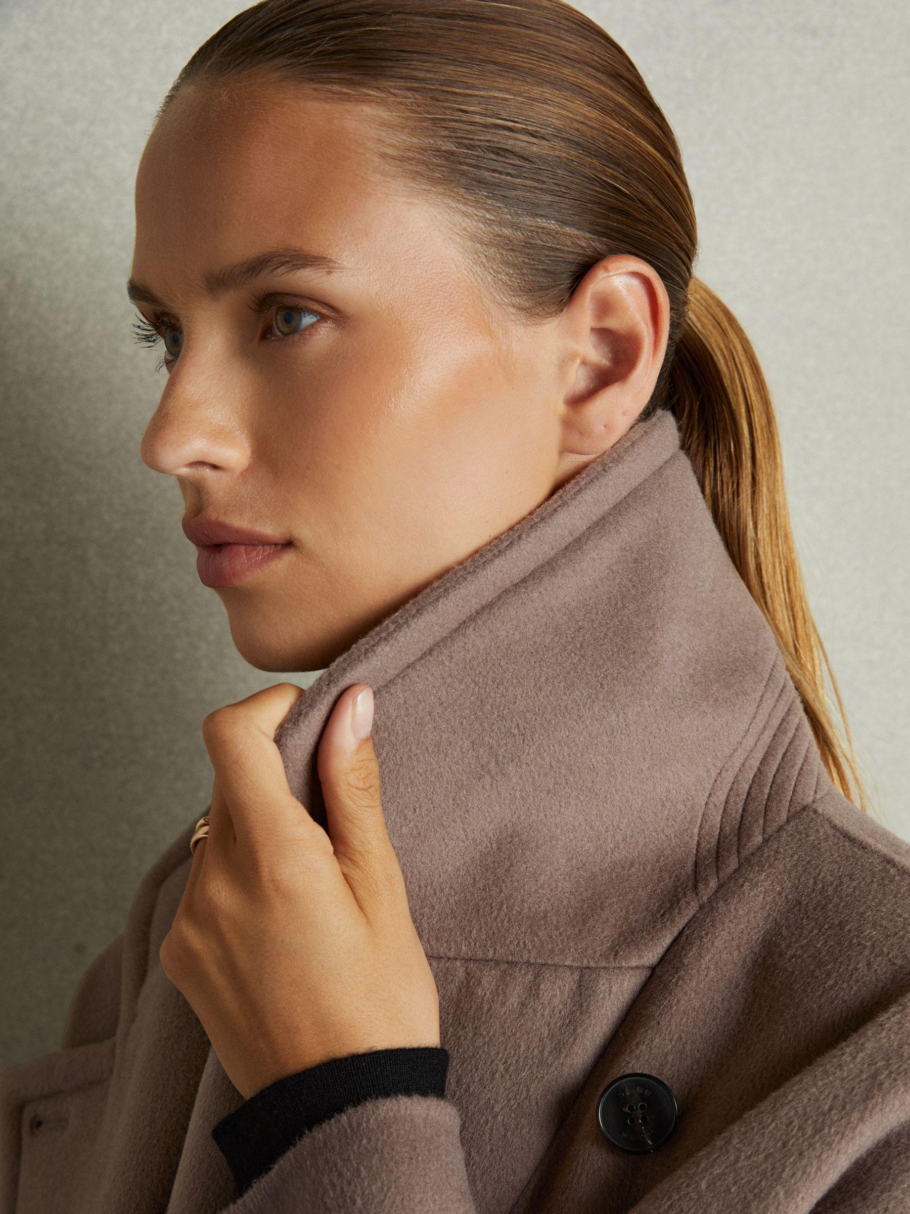 Petite Wool-Blend Blindseam Coat in Mink Neutral Product Image