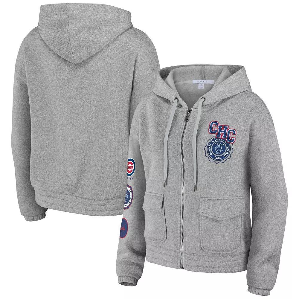 Women's WEAR by Erin Andrews Heather Gray Seattle Seahawks Full-Zip Hoodie, Size: XL, Grey Product Image