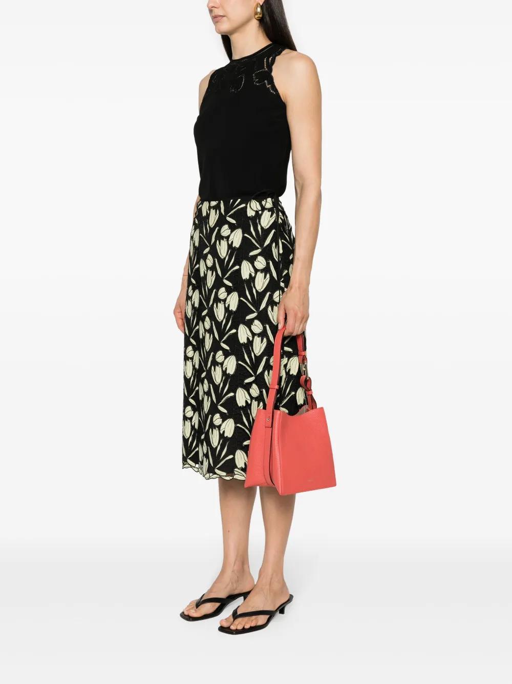 FURLA Nuvola Leather Shoulder Bag In Orange Product Image