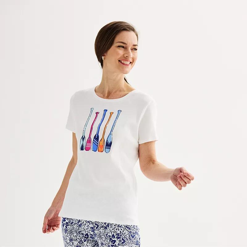 Women's Croft & Barrow® Essential Crewneck Tee, Size: XL, Red Usa Graphic Product Image