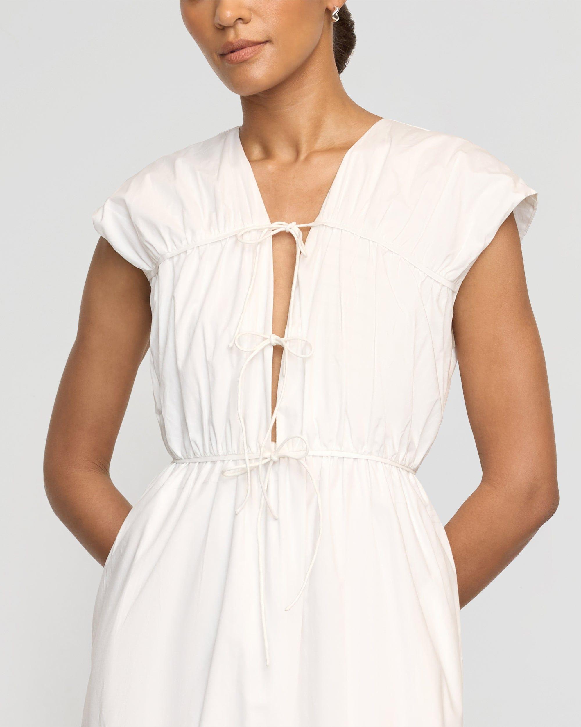 Shreya Tie-Front Organic Cotton Dress Product Image