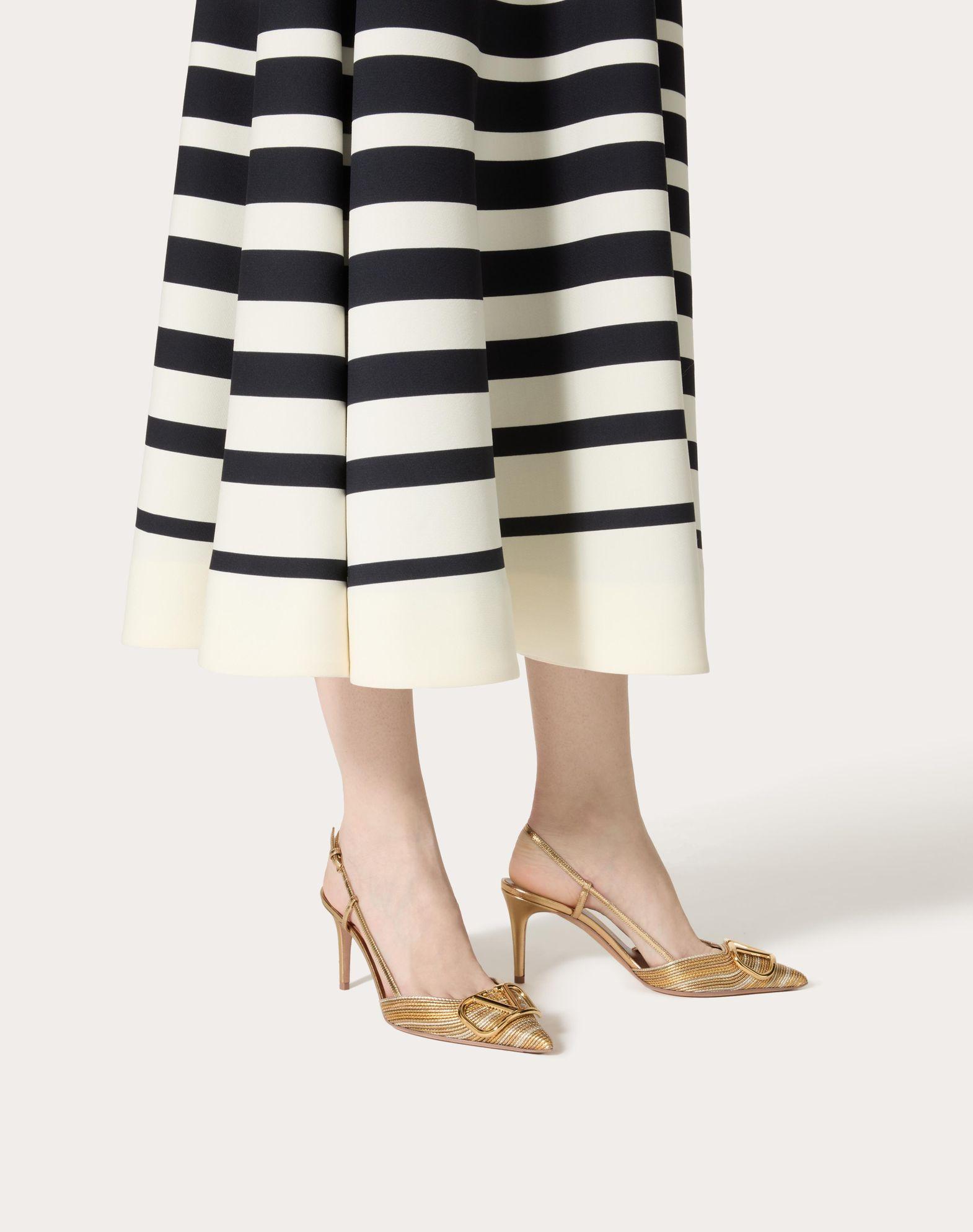 Vlogo Signature Metallic Slingback Pumps With Cornely Embroidery 80Mm Product Image