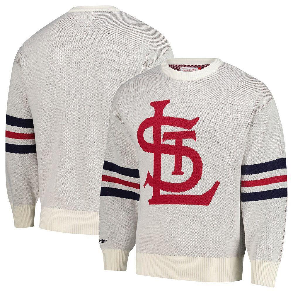 Men's Mitchell & Ness Cream St. Louis Cardinals Retro Pullover Sweater, Size: 3XL, Beige Product Image