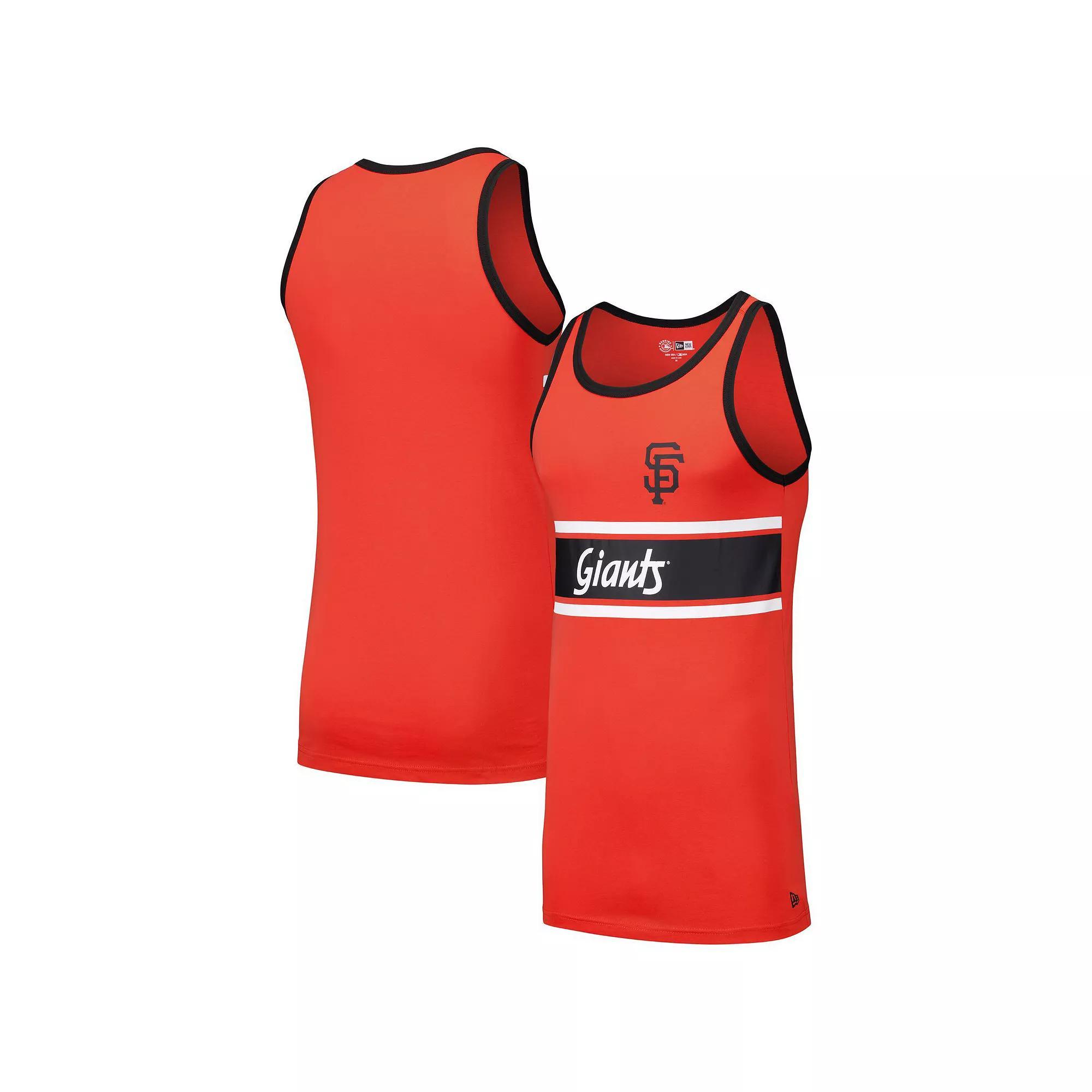 Men's New Era Orange San Francisco Giants Jersey Ringer Tank Top, Size: 3XL Product Image