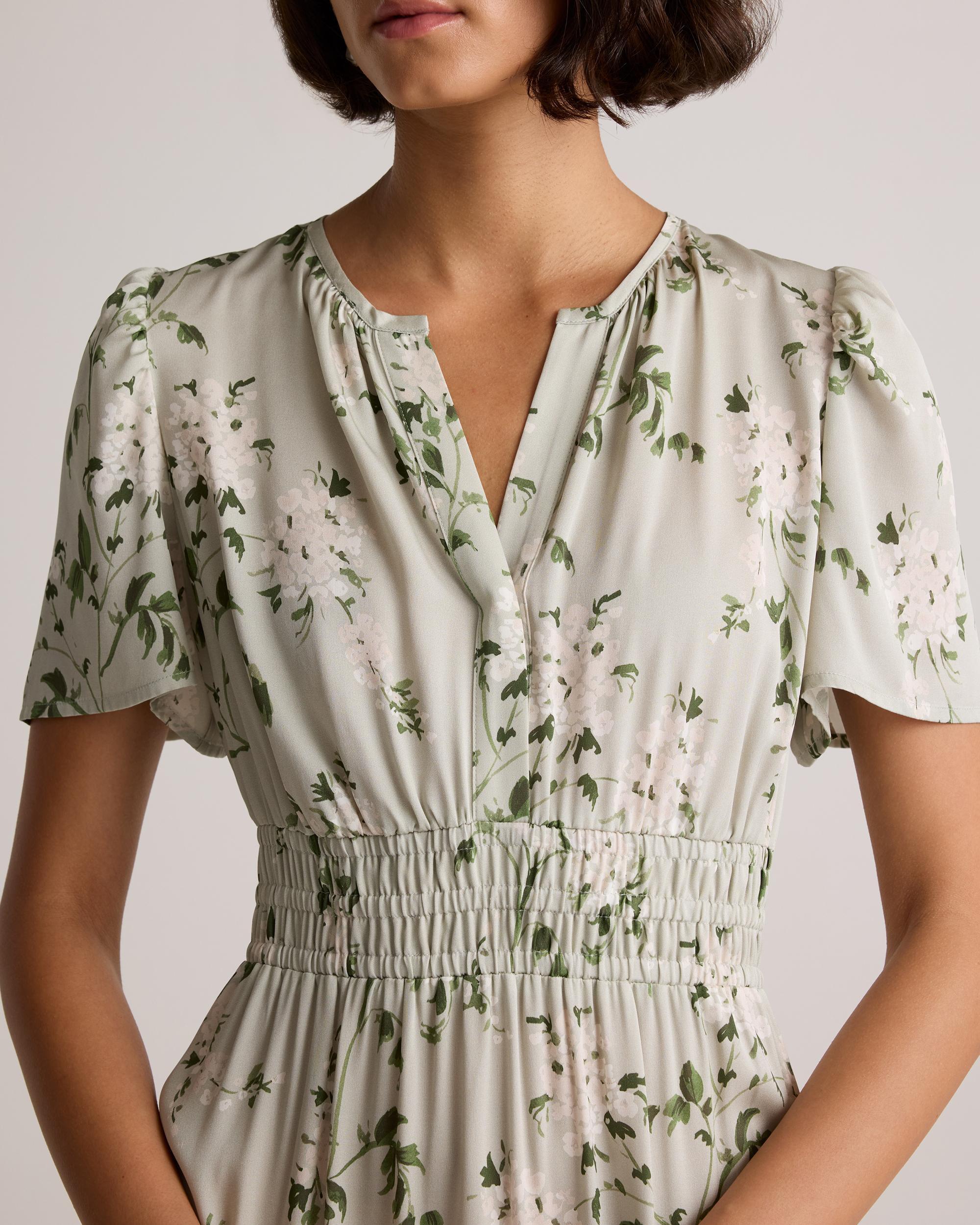 Quince | Women's Washable Stretch Silk Tiered Maxi Dress Size XS Product Image