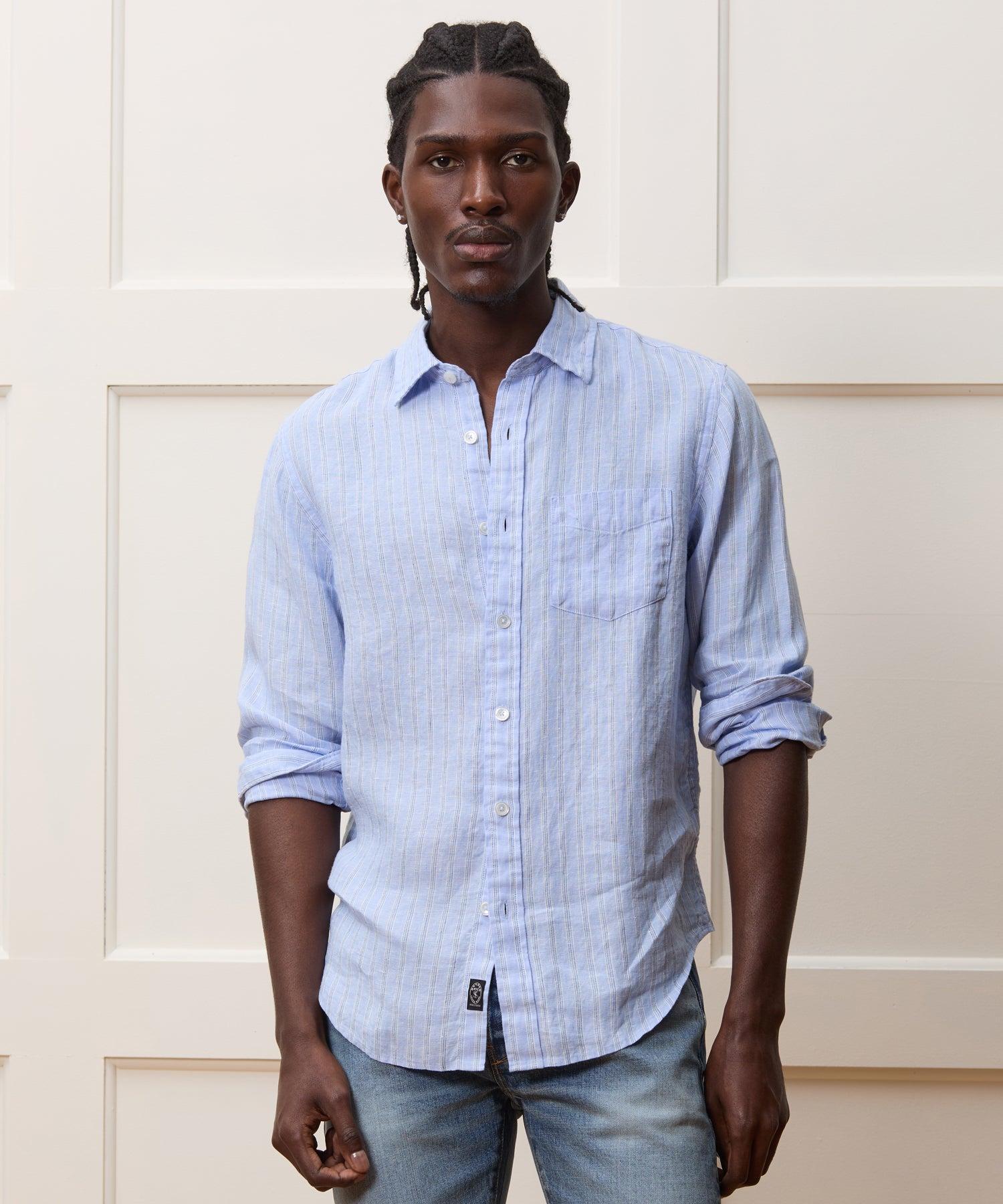 Sea Soft Irish Linen Point Collar Shirt Product Image
