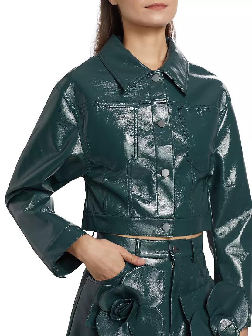 Mercer Faux Leather Crop Jacket Product Image