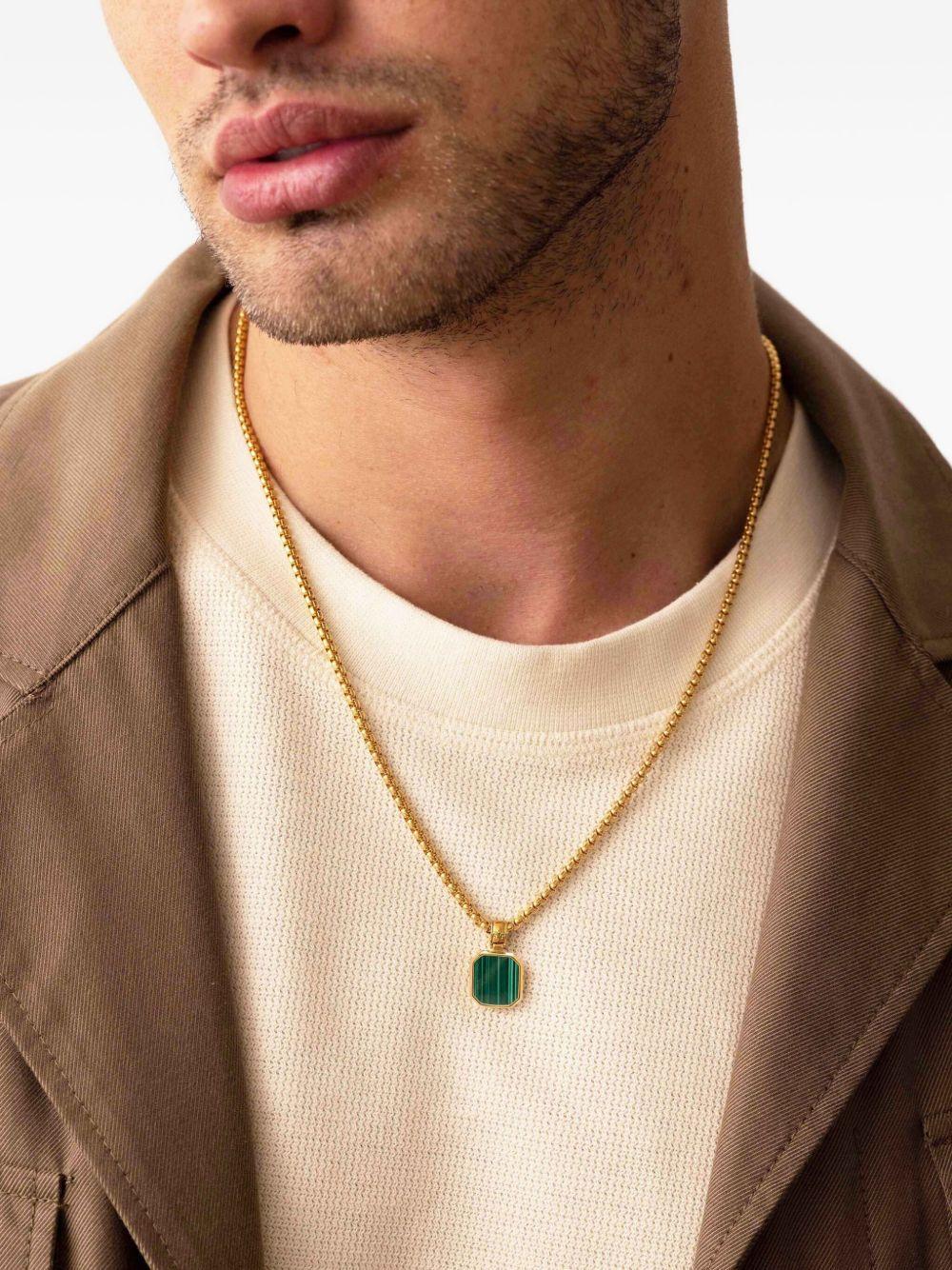 square malachite pendant necklace Product Image