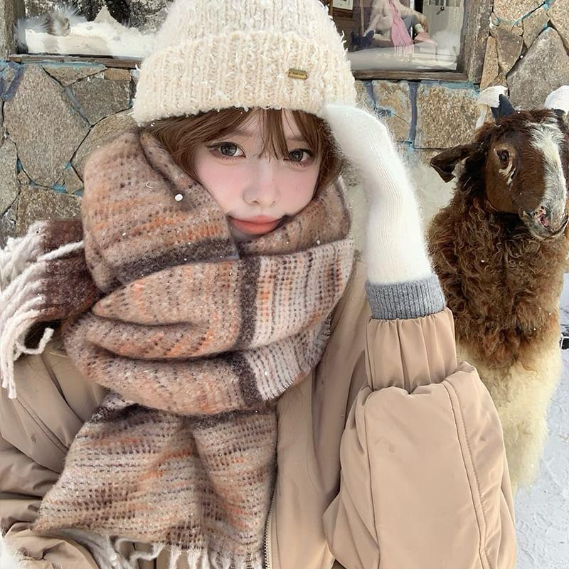 Striped Fringe Scarf Product Image