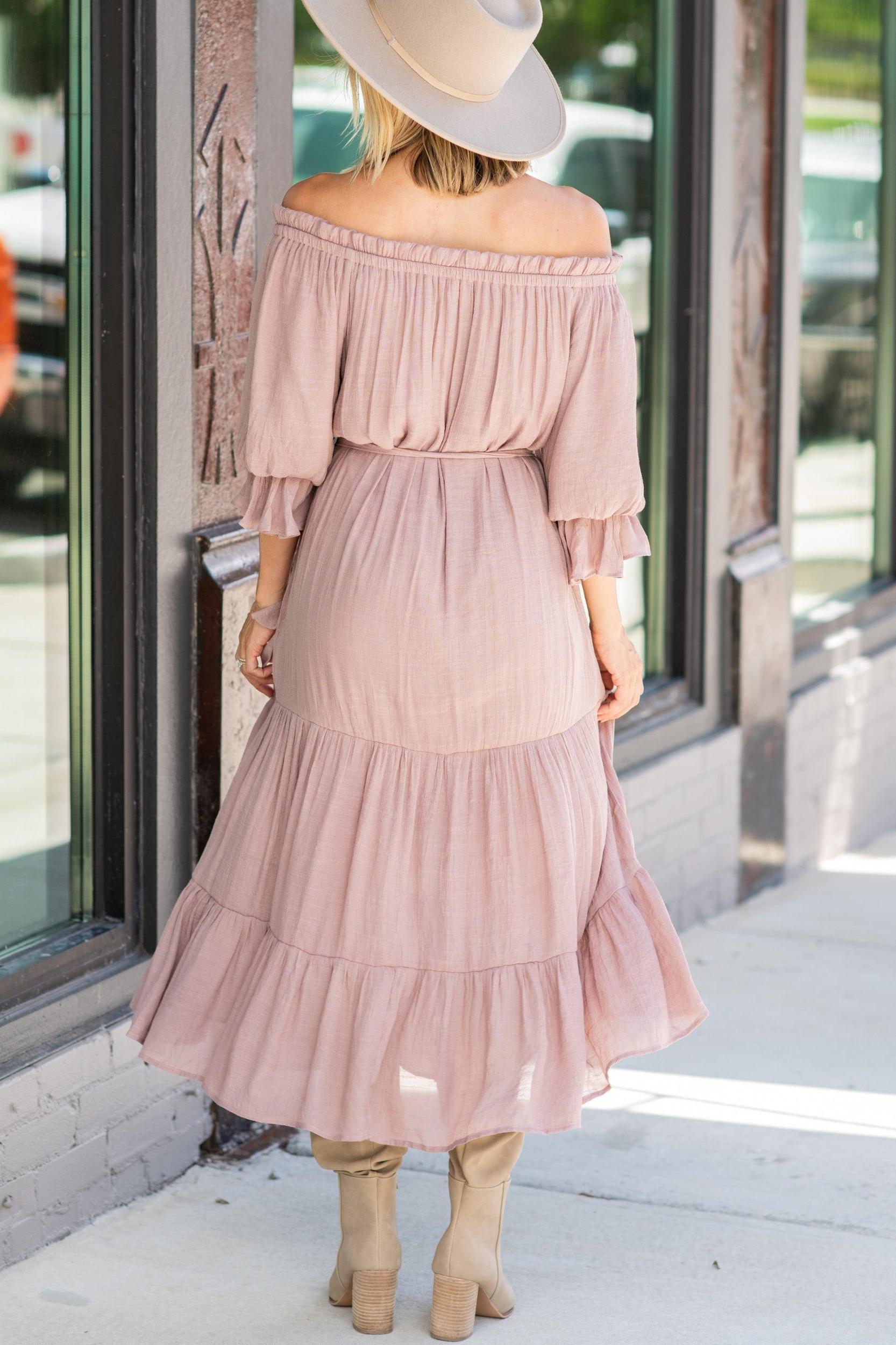 Make Your Way Mauve Pink Midi Dress Female Product Image