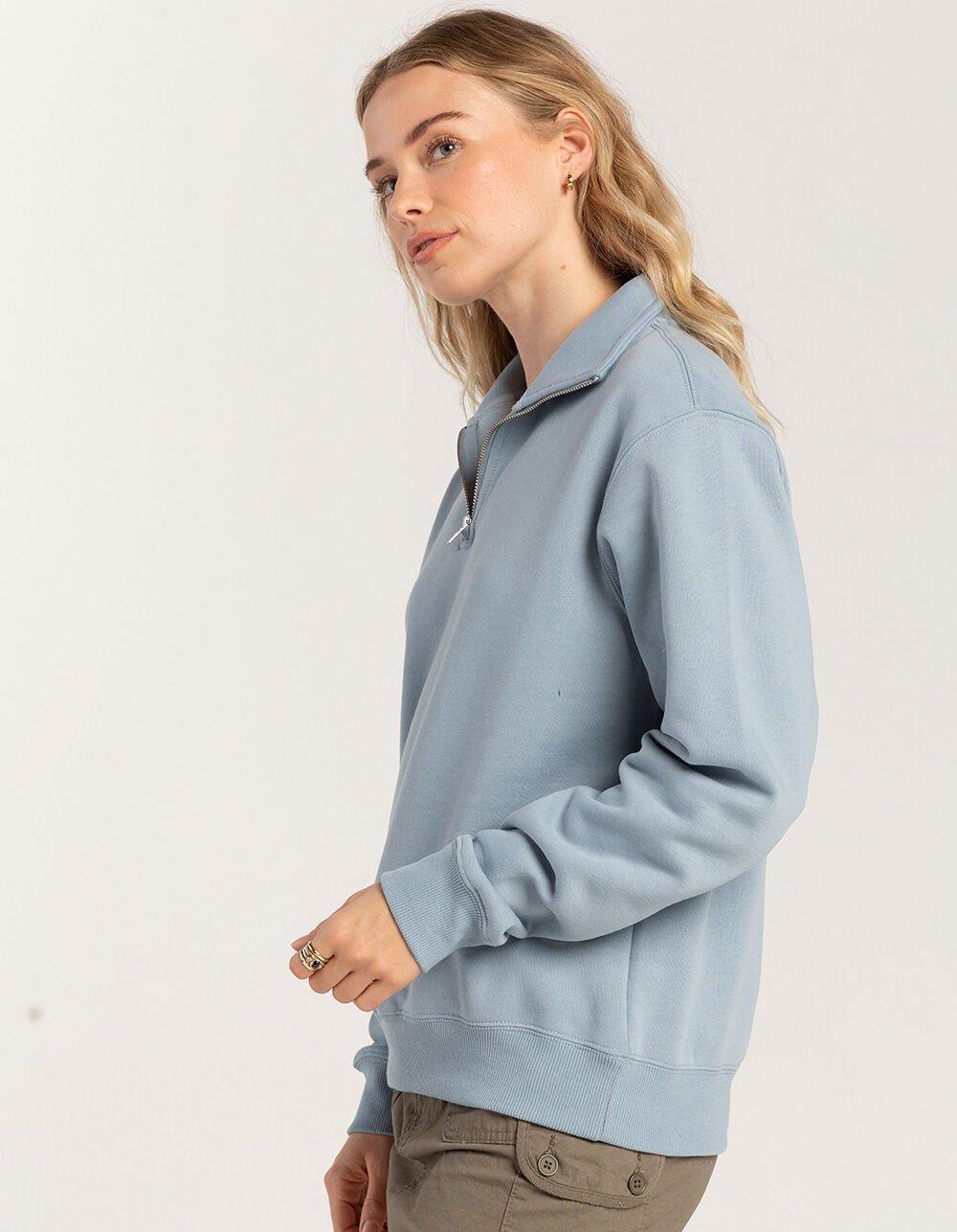 TILLYS Quarter Zip Womens Sweatshirt - BLUE Product Image