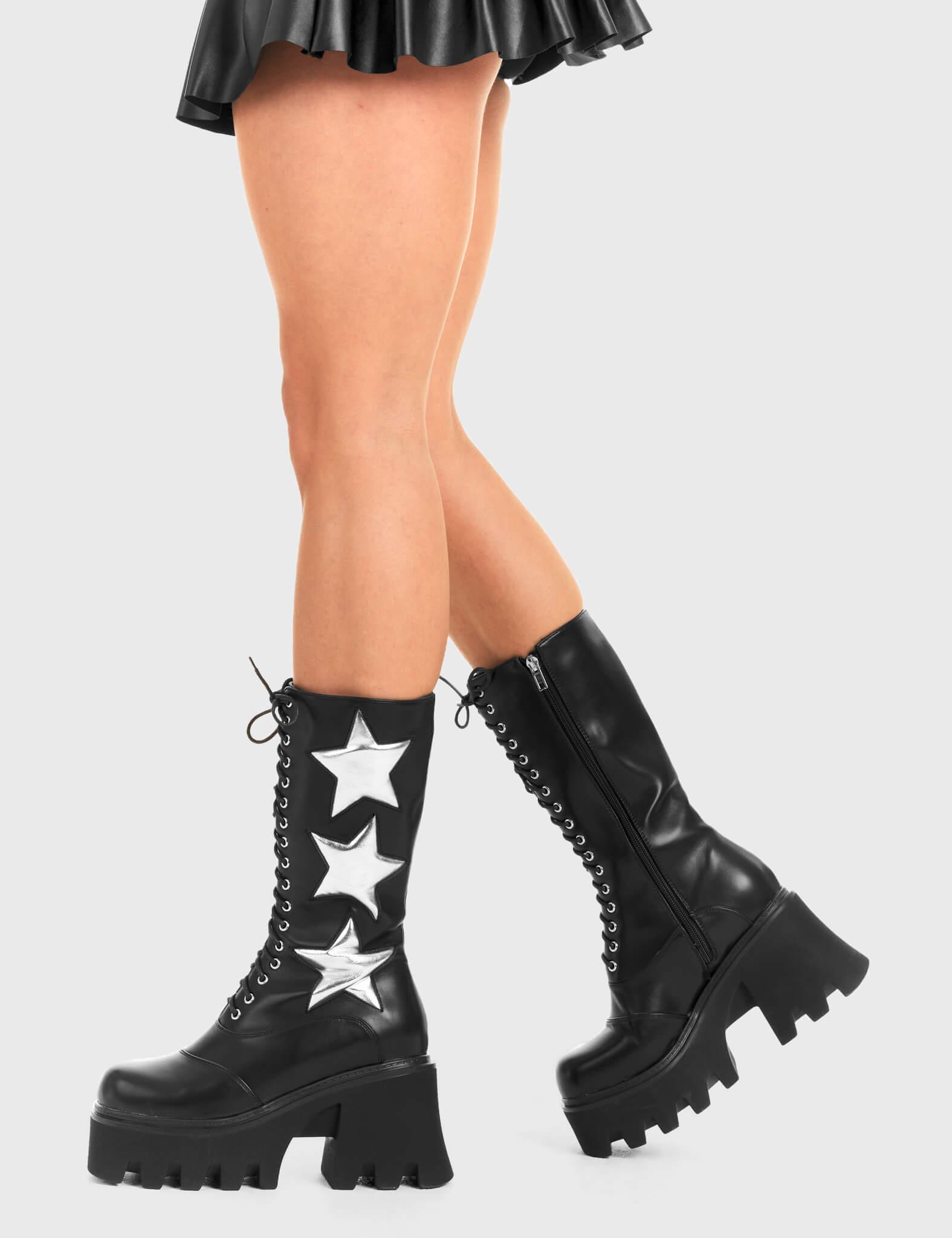 Big League Chunky Platform Calf Boots Product Image