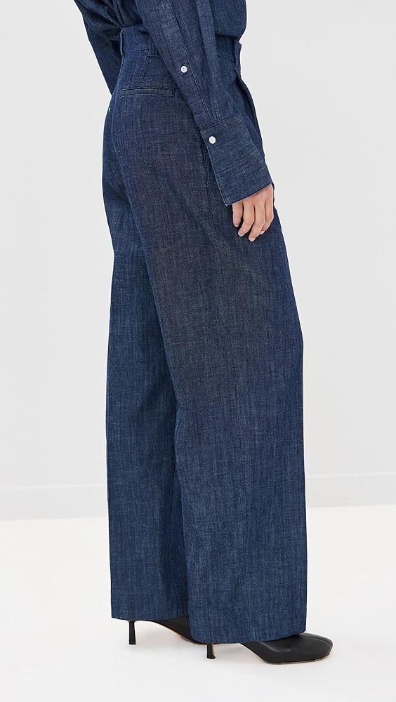 Another Tomorrow Chambray Relaxed Wide Leg Pants | Shopbop Product Image