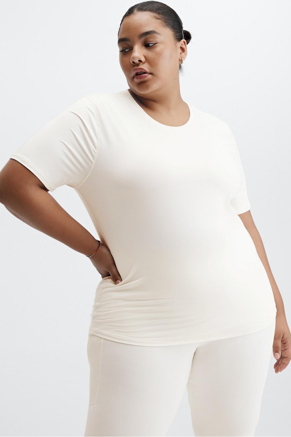Fabletics Phoenix Lite Short-Sleeve Top Womens white plus Size 3X Product Image