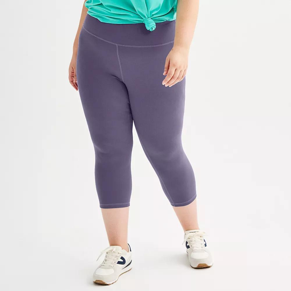 Plus Size Tek Gear® Essential Soft Capri Leggings, Women's, Size: 4XL, Grey Product Image