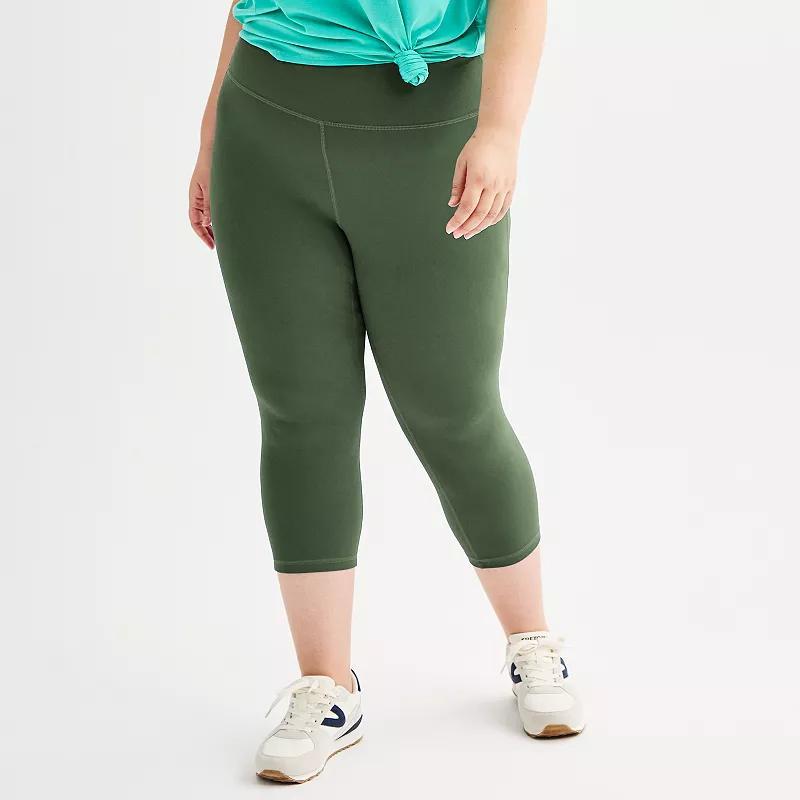 Plus Size Tek Gear® Essential Soft Capri Leggings, Women's, Size: 4XL, Blue Romance Product Image