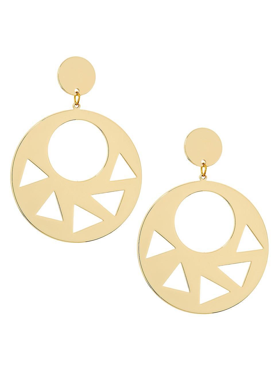 Womens Geometrical Hoops Dayana Goldtone Earrings Product Image