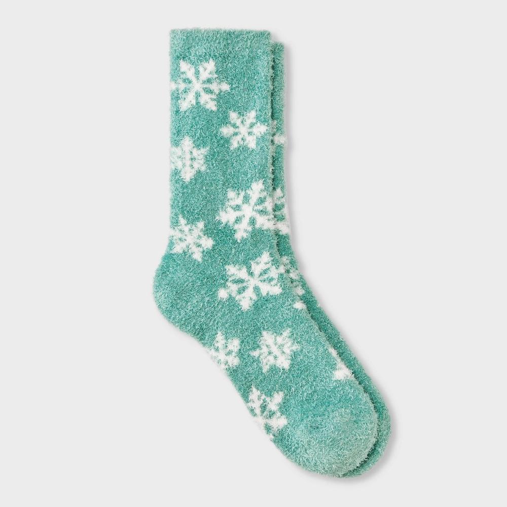 Womens Snowflake Cozy Crew Socks - Auden 4-10: Lightweight Knit, Banded Cuff, Machine Washable, Tumble Dry Product Image