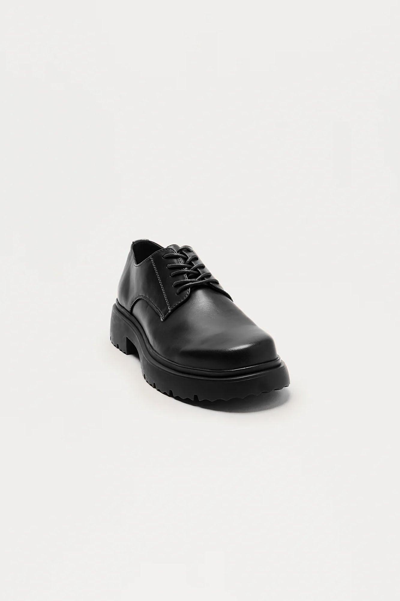 Chunky Lace Up Shoes - Black Product Image