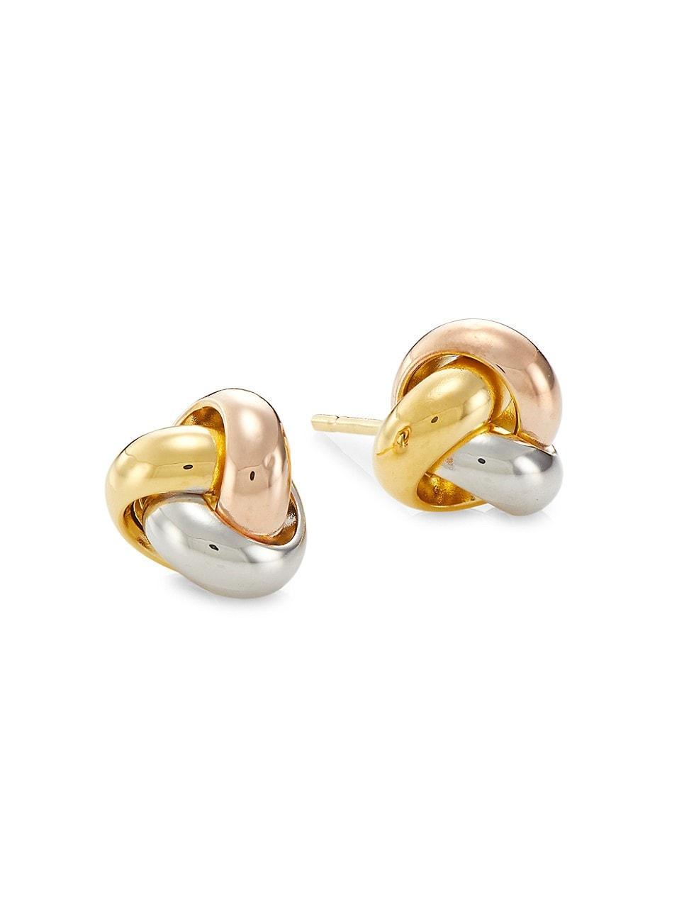 Womens 14K Gold Knot Stud Earrings Product Image