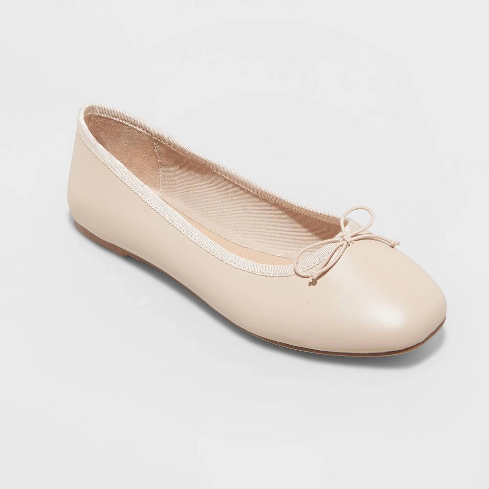 Womens Jackie Ballet Flats with Memory Foam Insole - A New Day Black 7: Cushioned Footbed, Slip On Product Image