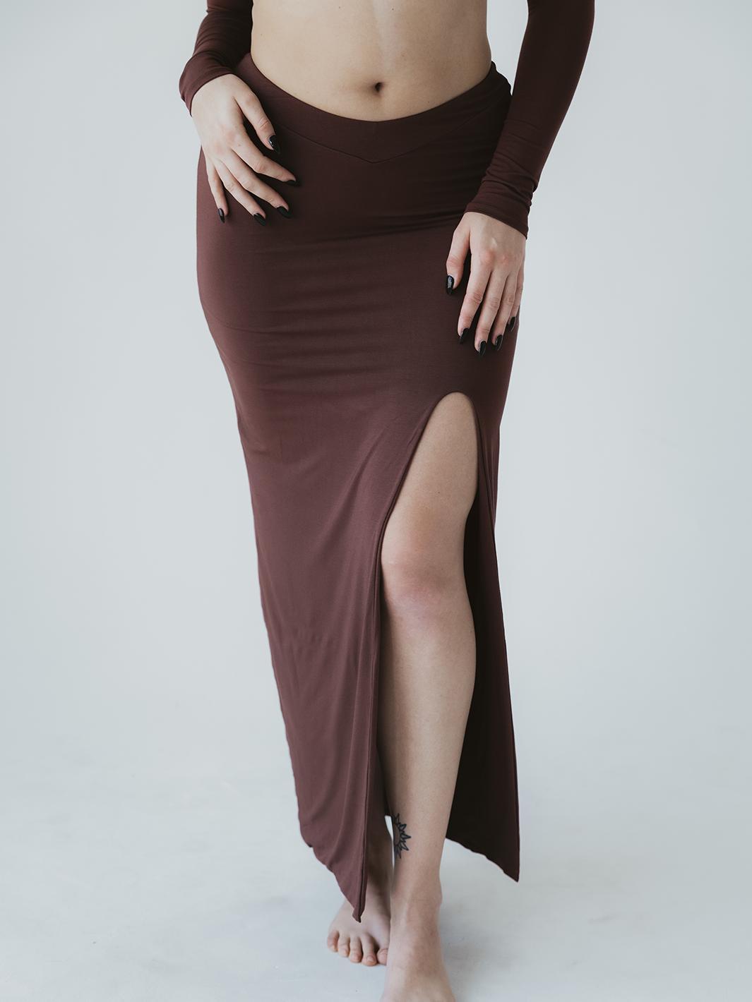 V Cut Maxi Skirt Product Image