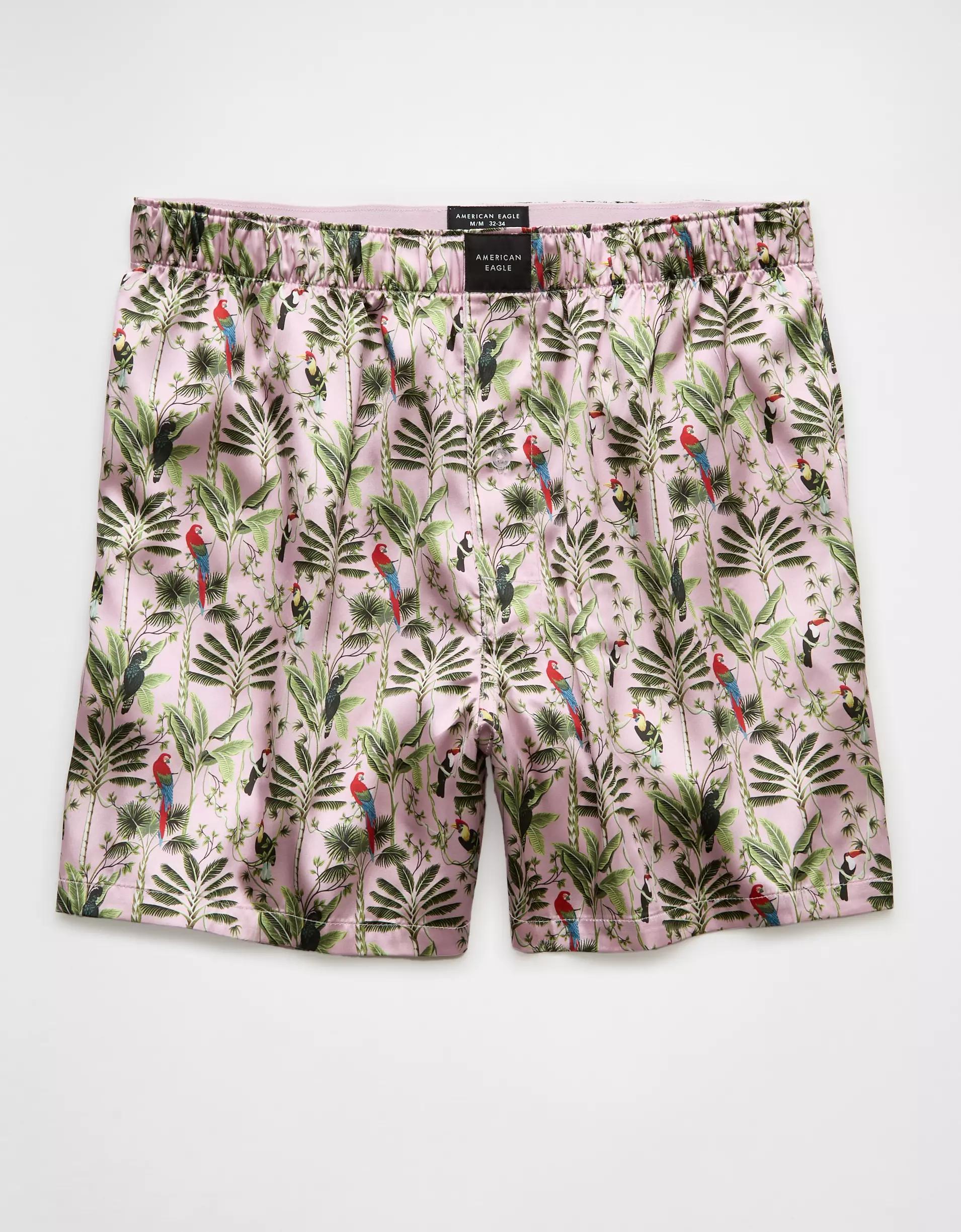 AEO Men's Bird Tapestry Satin Pocket Boxer Short Product Image