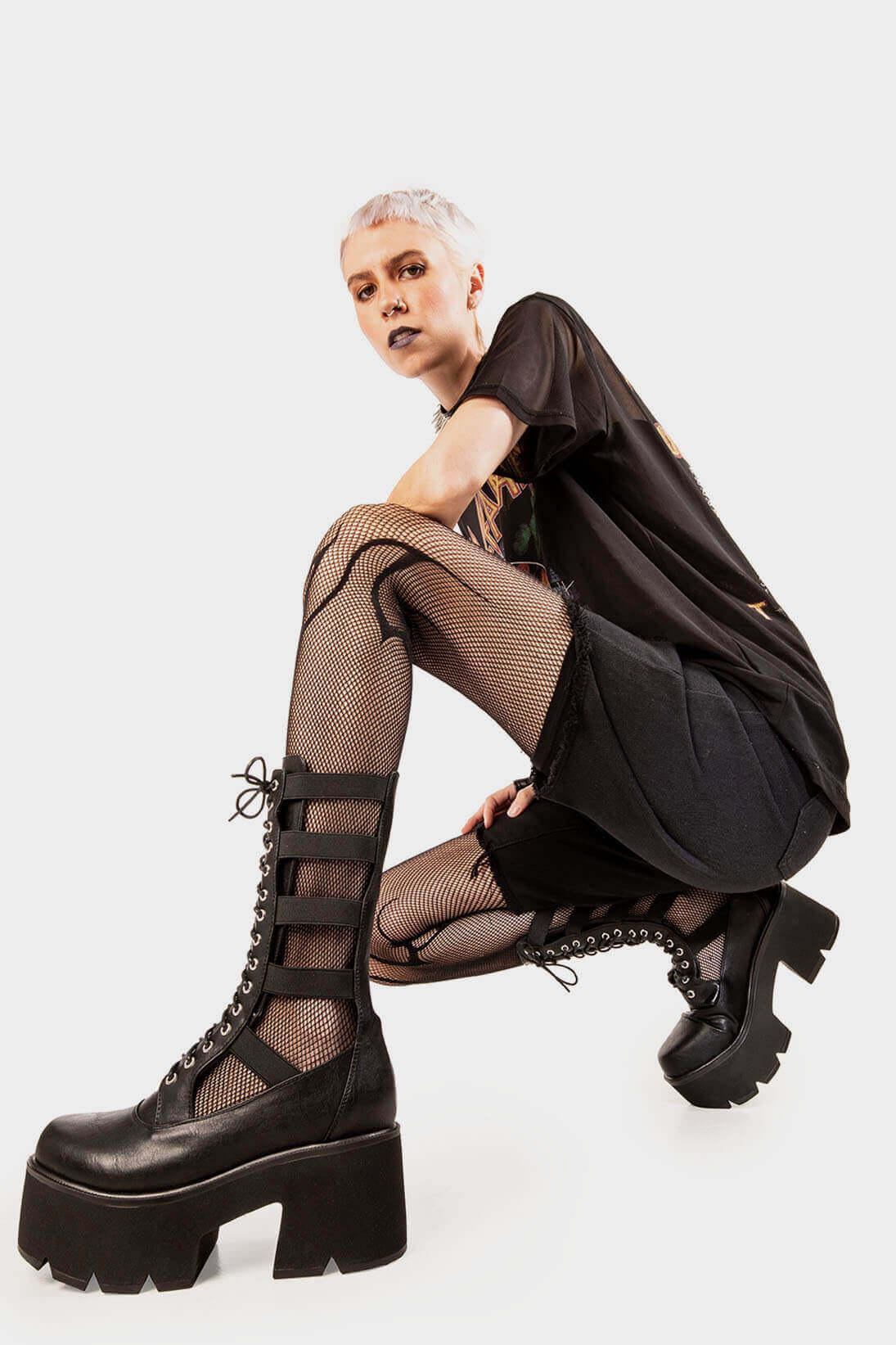 Blatant Chunky Platform Calf Boots Product Image