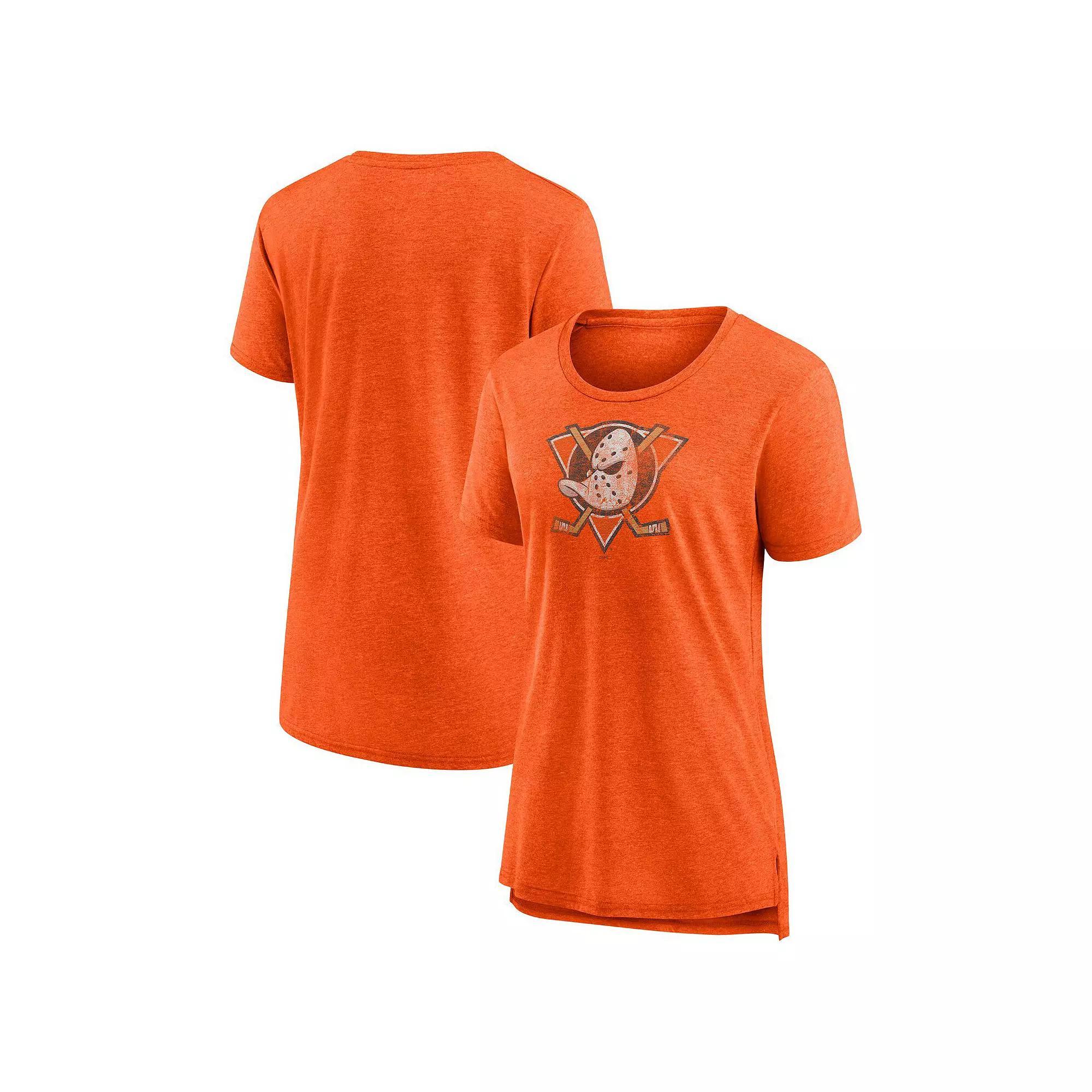 Women's Fanatics Heather Orange Anaheim Ducks Special Edition 2.0 Modern T-Shirt, Size: 2XL, Dks Orange Product Image
