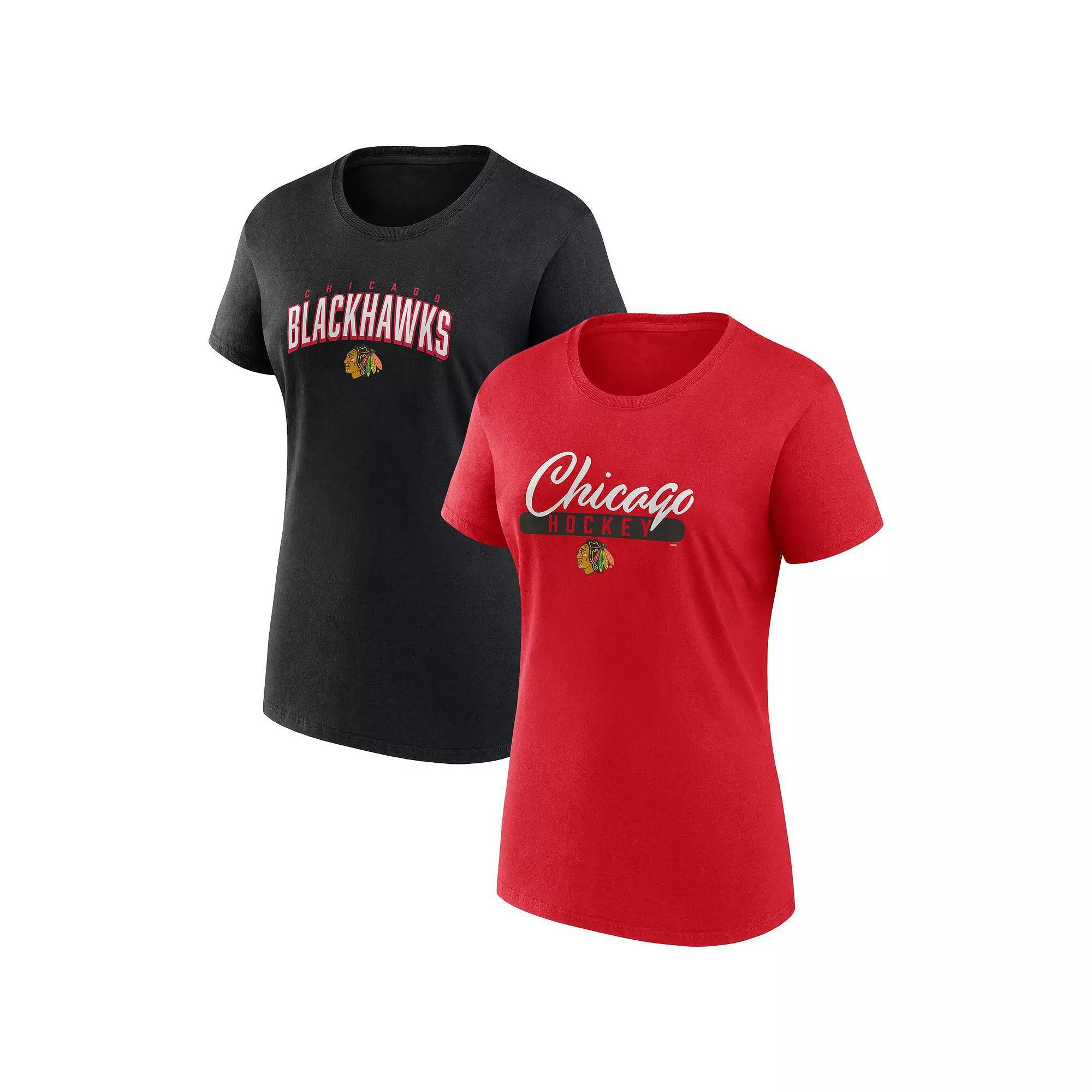 Women's Fanatics Branded Red/Navy Washington Capitals Two-Pack Fan T-shirt Set, Size: Large Product Image