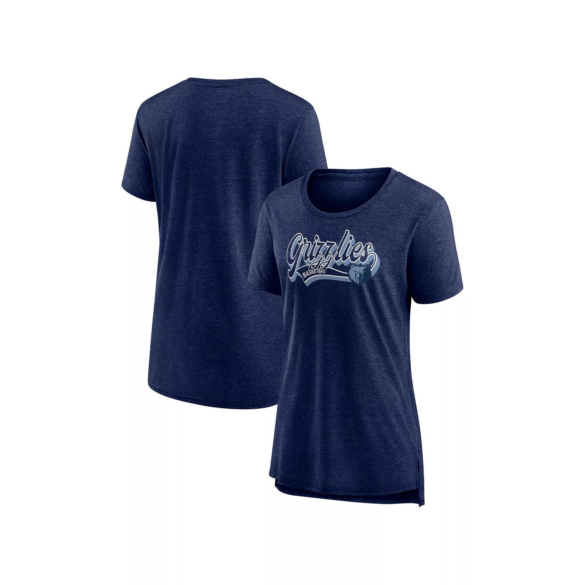 Women's Fanatics Branded Heathered Purple Los Angeles Lakers True Classics Tri-Blend T-Shirt, Size: Medium Product Image