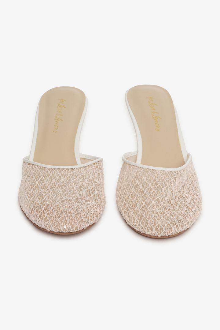 Claudia Lace Heel — White Product Image