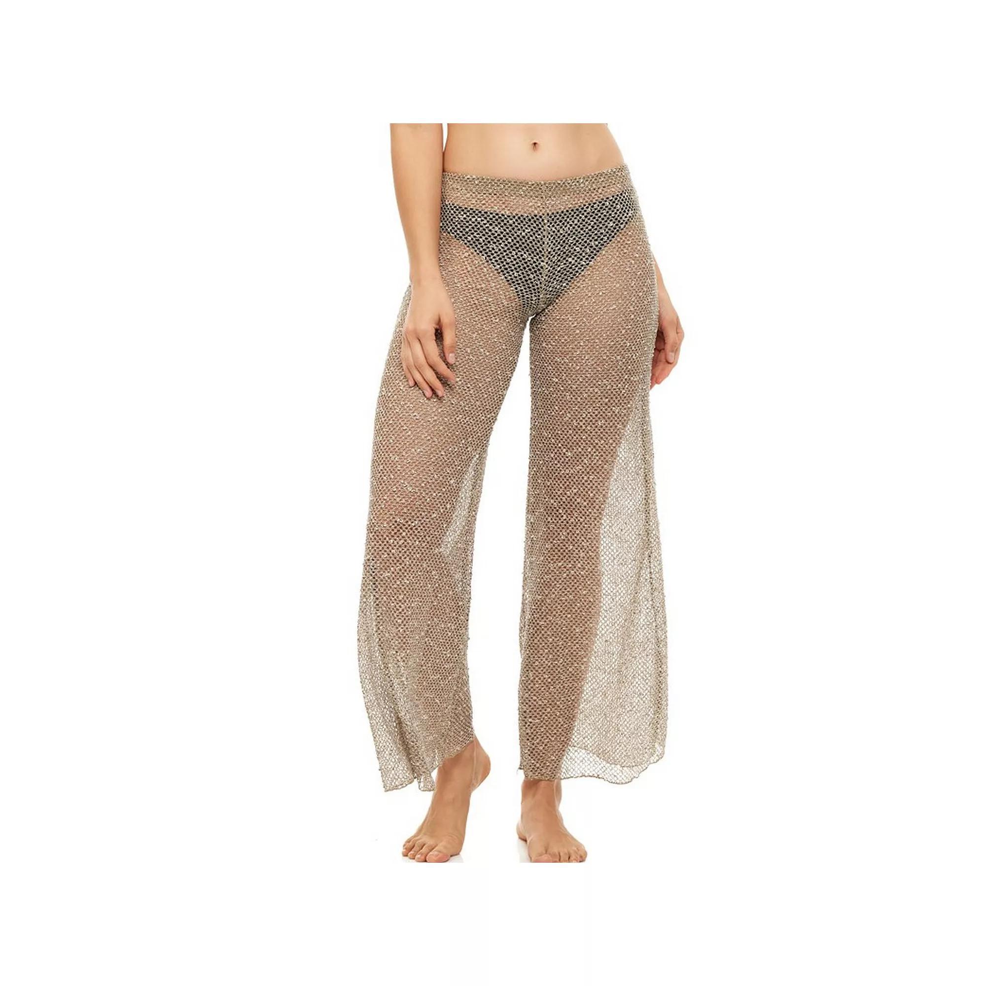Women's Jordan Taylor Pull-On Mesh Coverup Swim Pants, Size: Large, Brown Product Image
