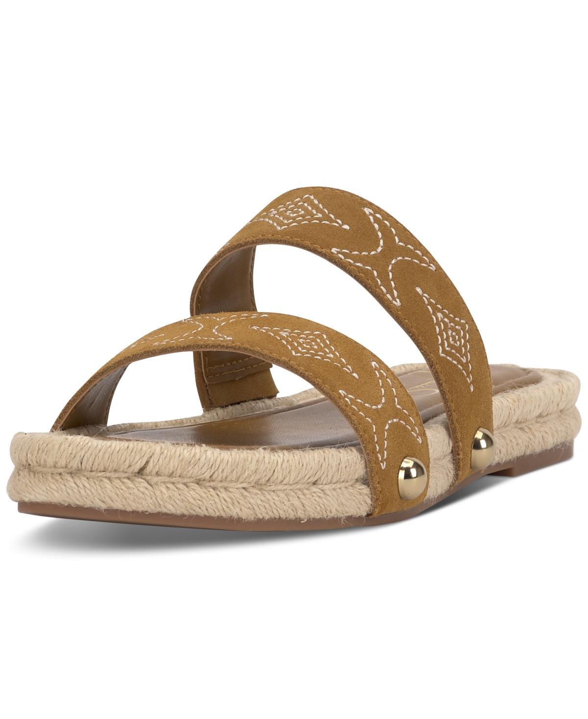 Jessica Simpson Womens Jasdin Western-Stitched Flat Espadrille Sandals Product Image
