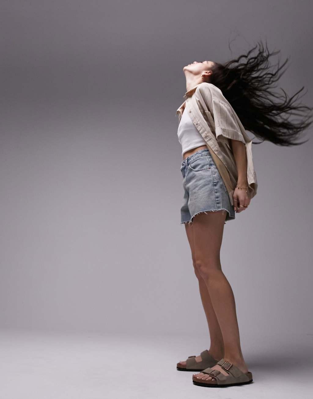 Topshop denim a-line shorts Product Image