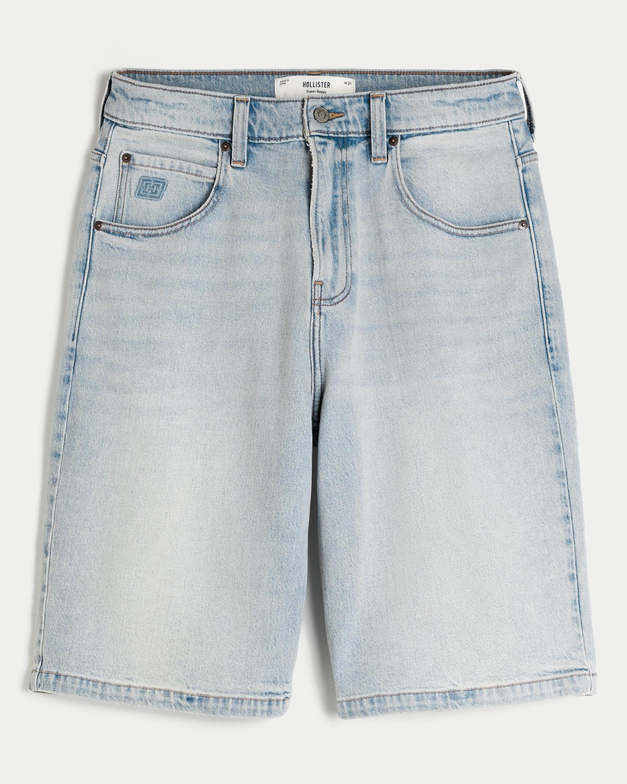 Light Wash Super Baggy Denim Shorts 13” Product Image