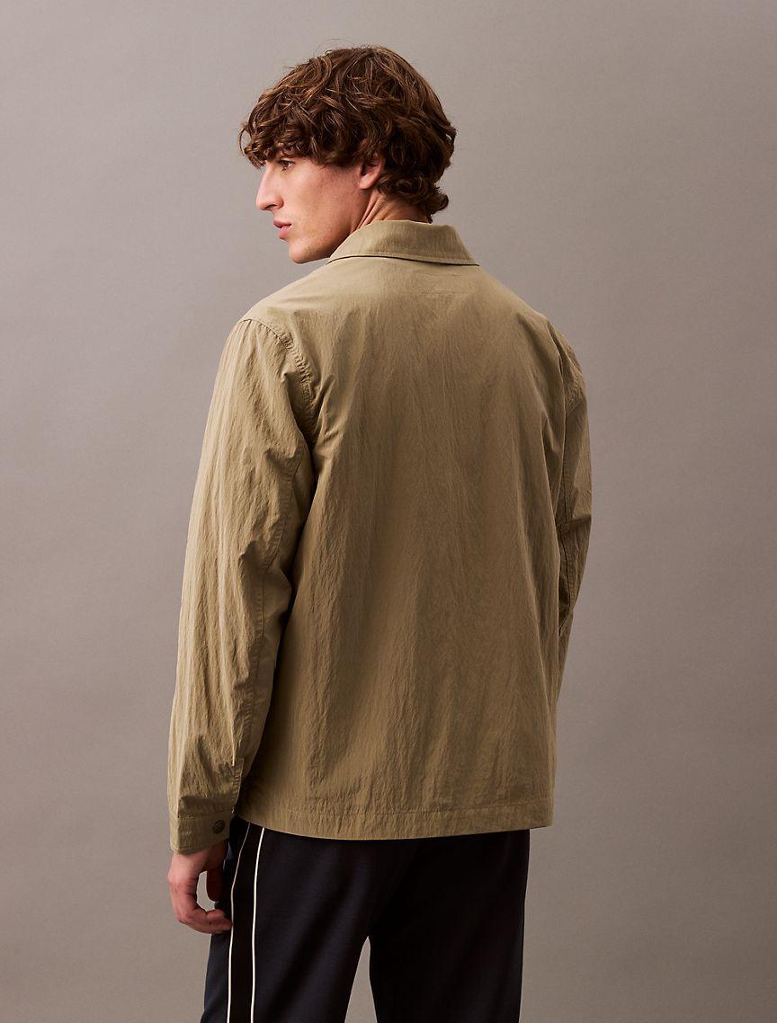 Calvin Klein Men's Nylon Blend Classic Shirt Jacket - Brown - S Product Image