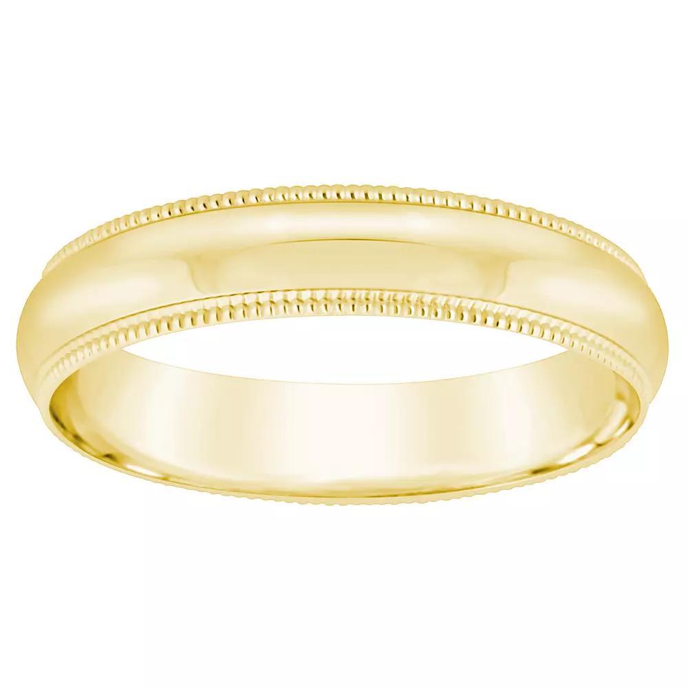 Alyson Layne Men's Platinum Milgrain Wedding Band, Size: 10.50, White Product Image