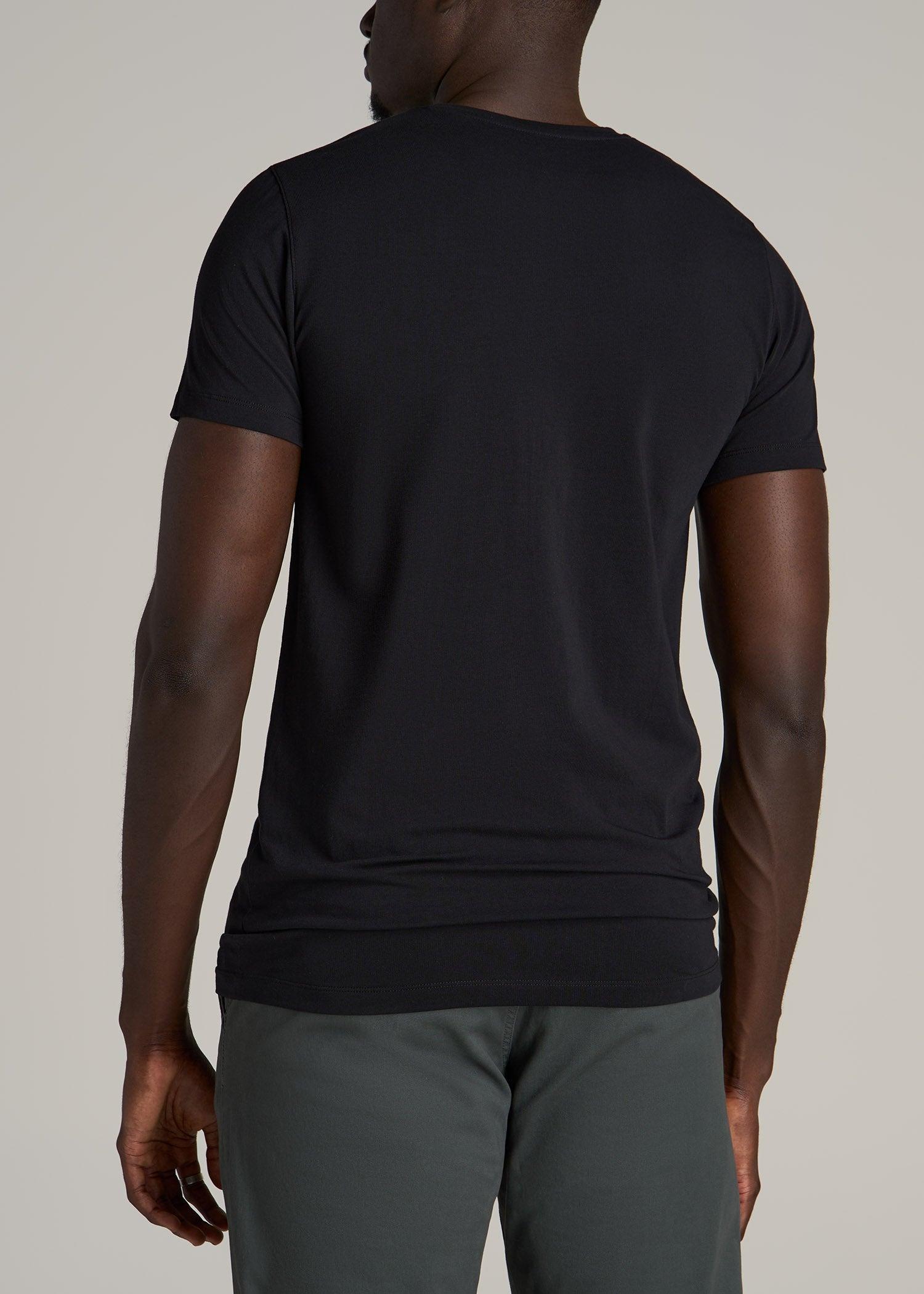 The Essential MODERN-FIT Crewneck Tee for Tall Men in Black Product Image