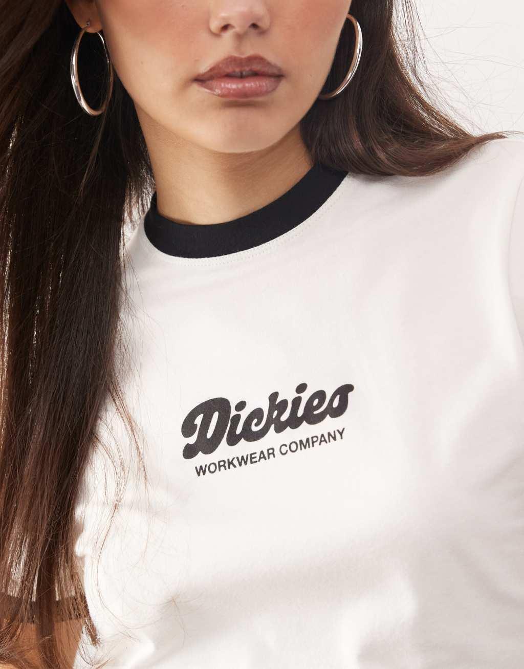 Dickies Lewistown ringer T-shirt in white Product Image