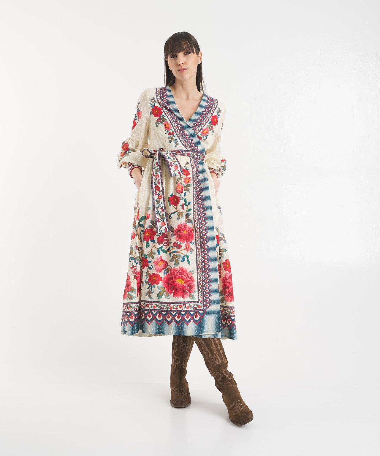 Wrap dress with floral pattern Product Image
