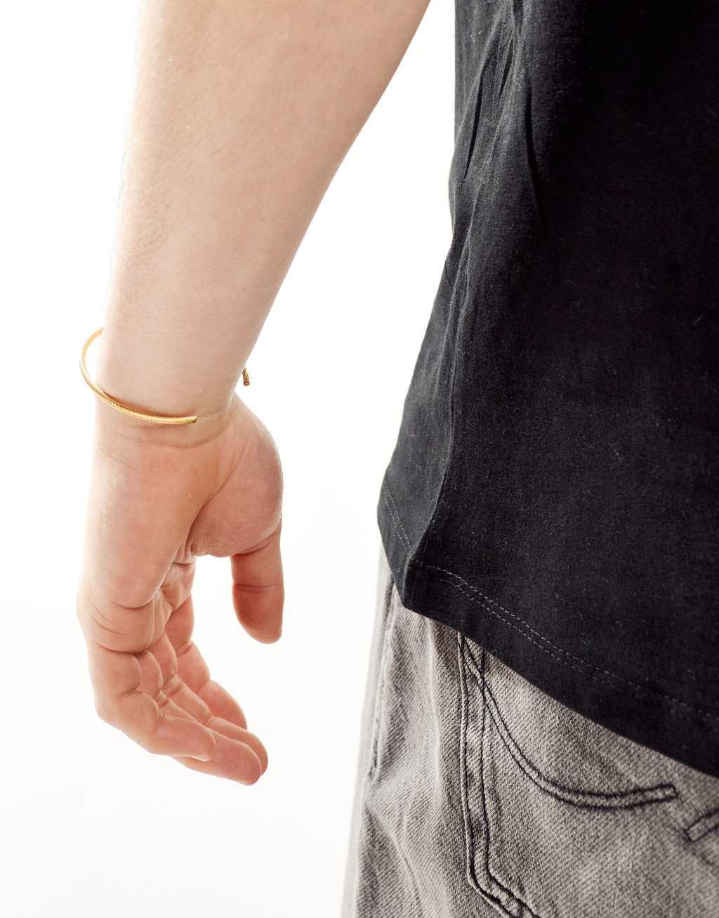 Lost Souls twisted rope cuff bangle in 18k gold plated Product Image