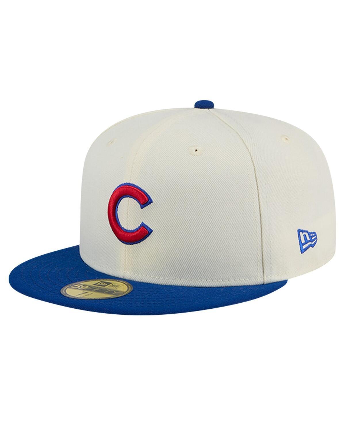 Men's New Era Cream Chicago Cubs Evergreen Chrome 59FIFTY Fitted Hat, Size: 8, Beige Product Image