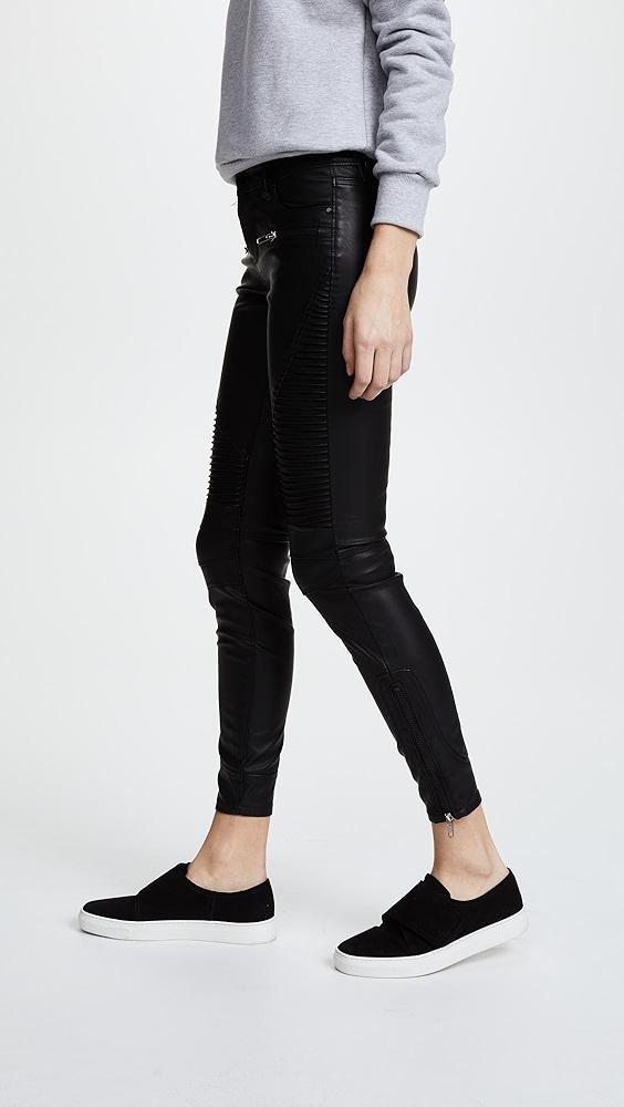 BLANKNYC Black Vegan Leather Moto Pants | Shopbop Product Image