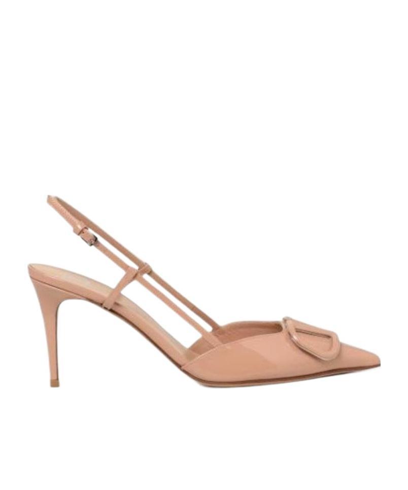 VALENTINO GARAVANI Vlogo Signature 80mm Pumps In Nude Product Image