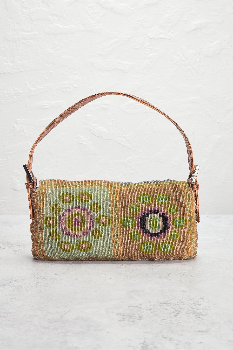 Fendi Vintage Embroidery Beaded Baguette Shoulder Bag FWRD Renew Product Image