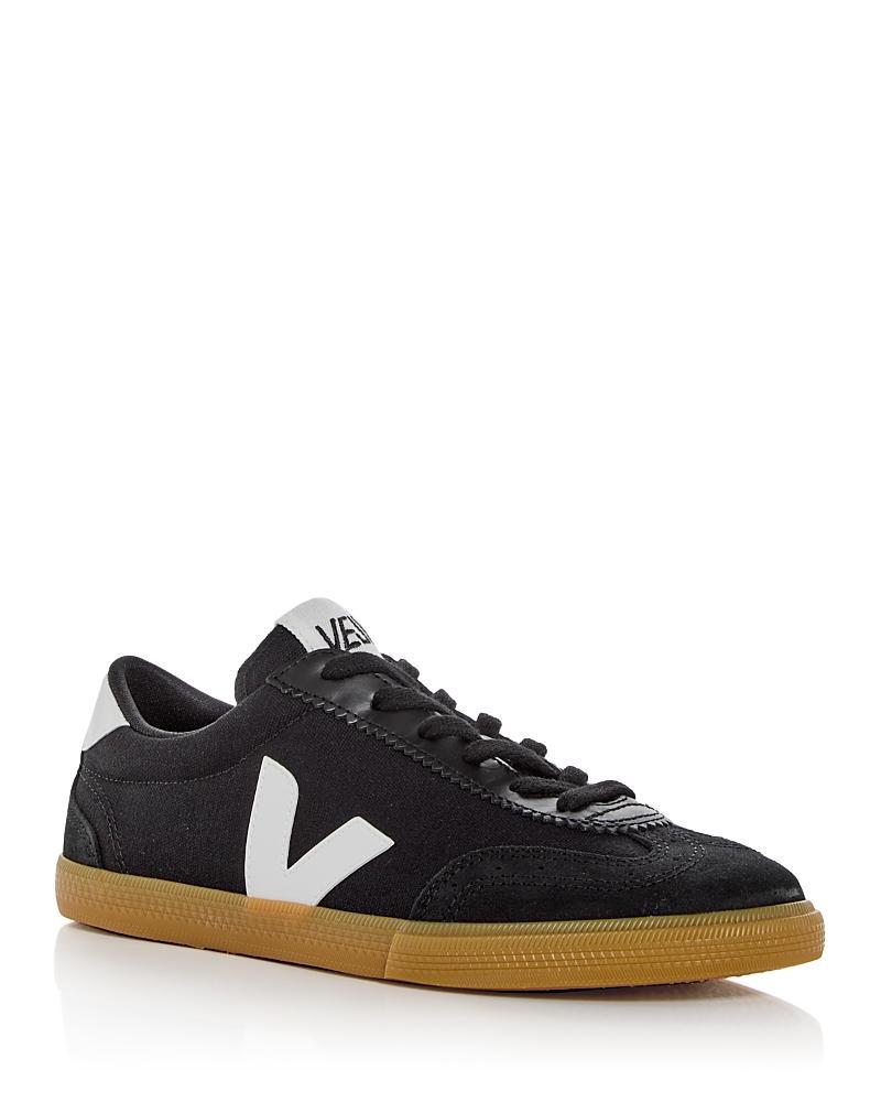 Veja Mens Volley Lace Up Canvas and Leather Sneakers Product Image