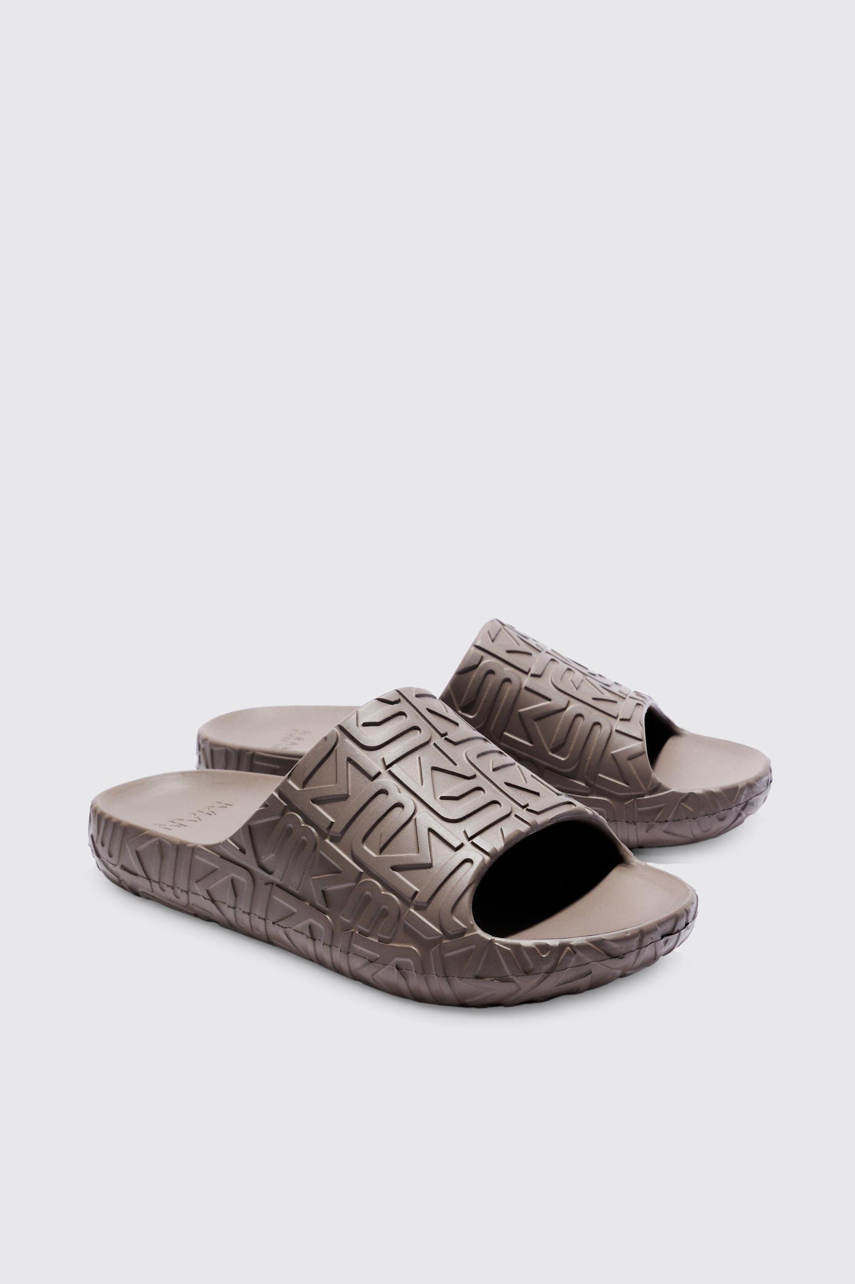 Mens Brown Inflated Bm Moulded Slider, Brown Product Image